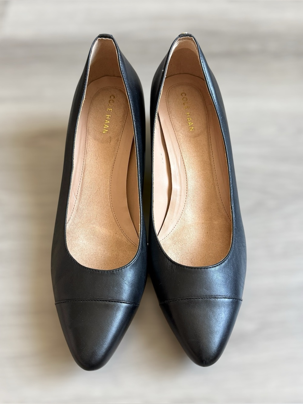 Cole Haan Grand OS Cap-Toe Block Heel Pump
